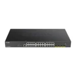 D-Link DGS-1250-28XMP Smart Managed PoE Switch, 24 Port 10-Gigabit + 4 Port SFP+