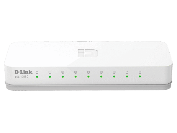 D-Link DES-1008C Unmanaged Switch, 8-Port 10/100 Mbps